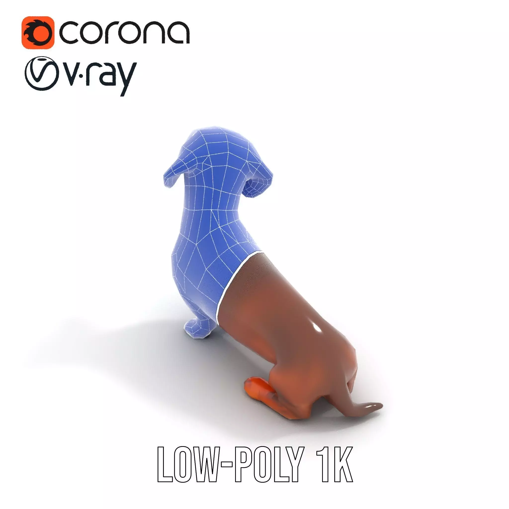Chocolate Dachshund model pack Low-poly 3D model_30