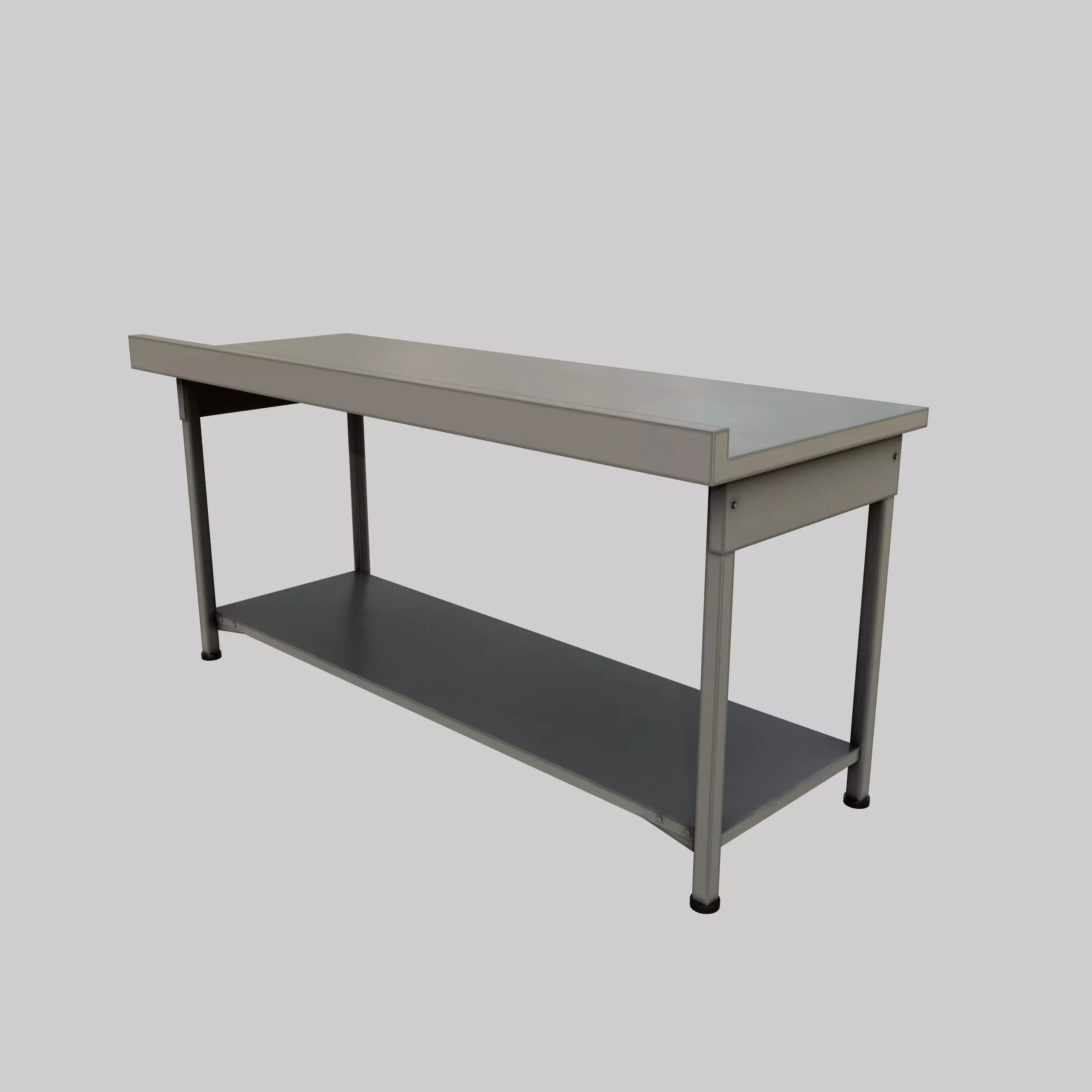 Steel Table Free low-poly 3D model_1