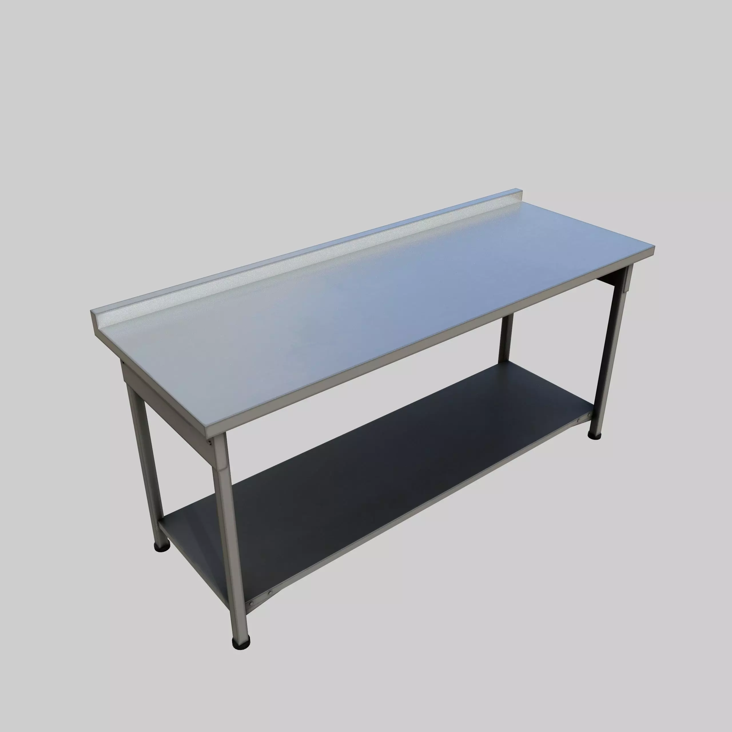 Steel Table Free low-poly 3D model_0