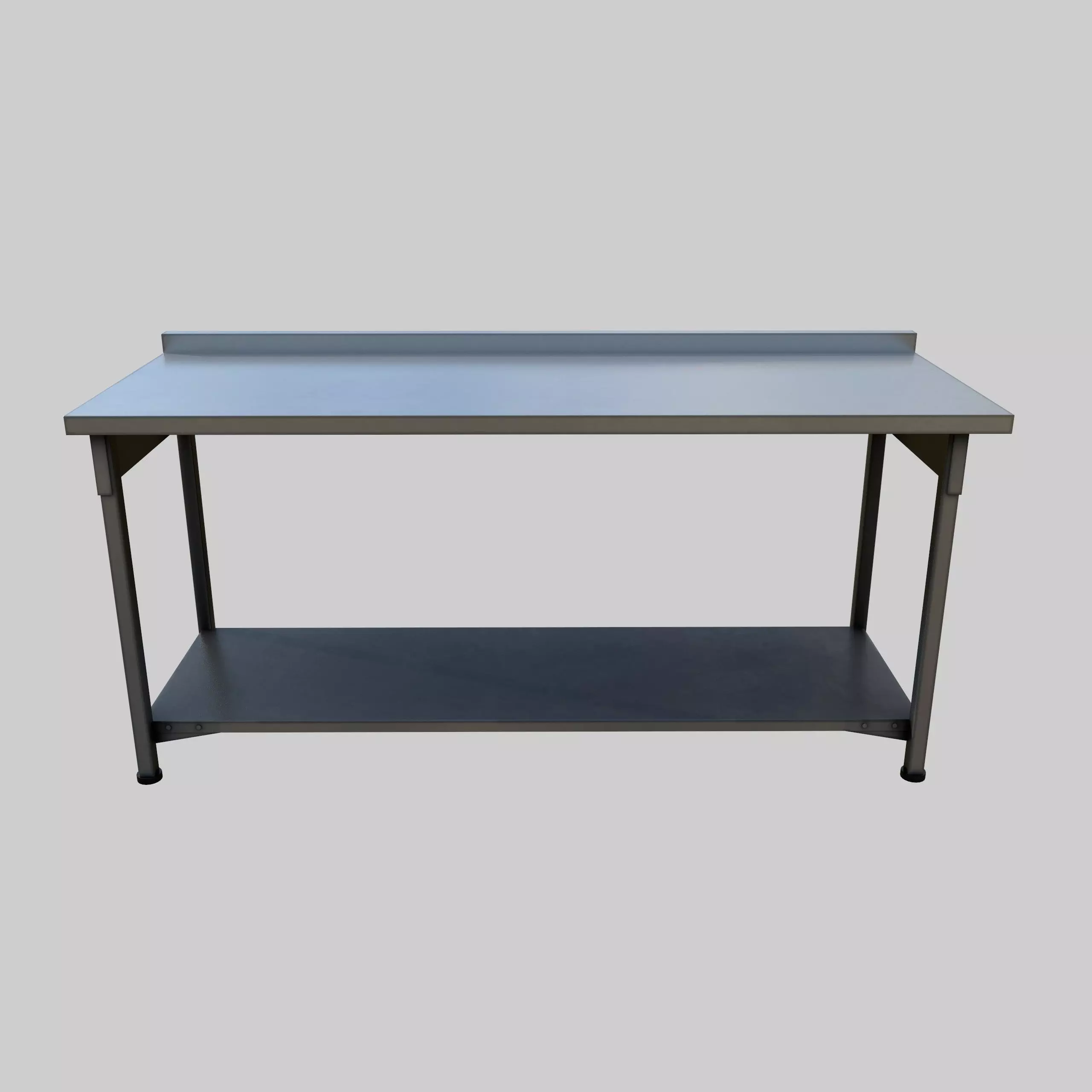 Steel Table Free low-poly 3D model_2