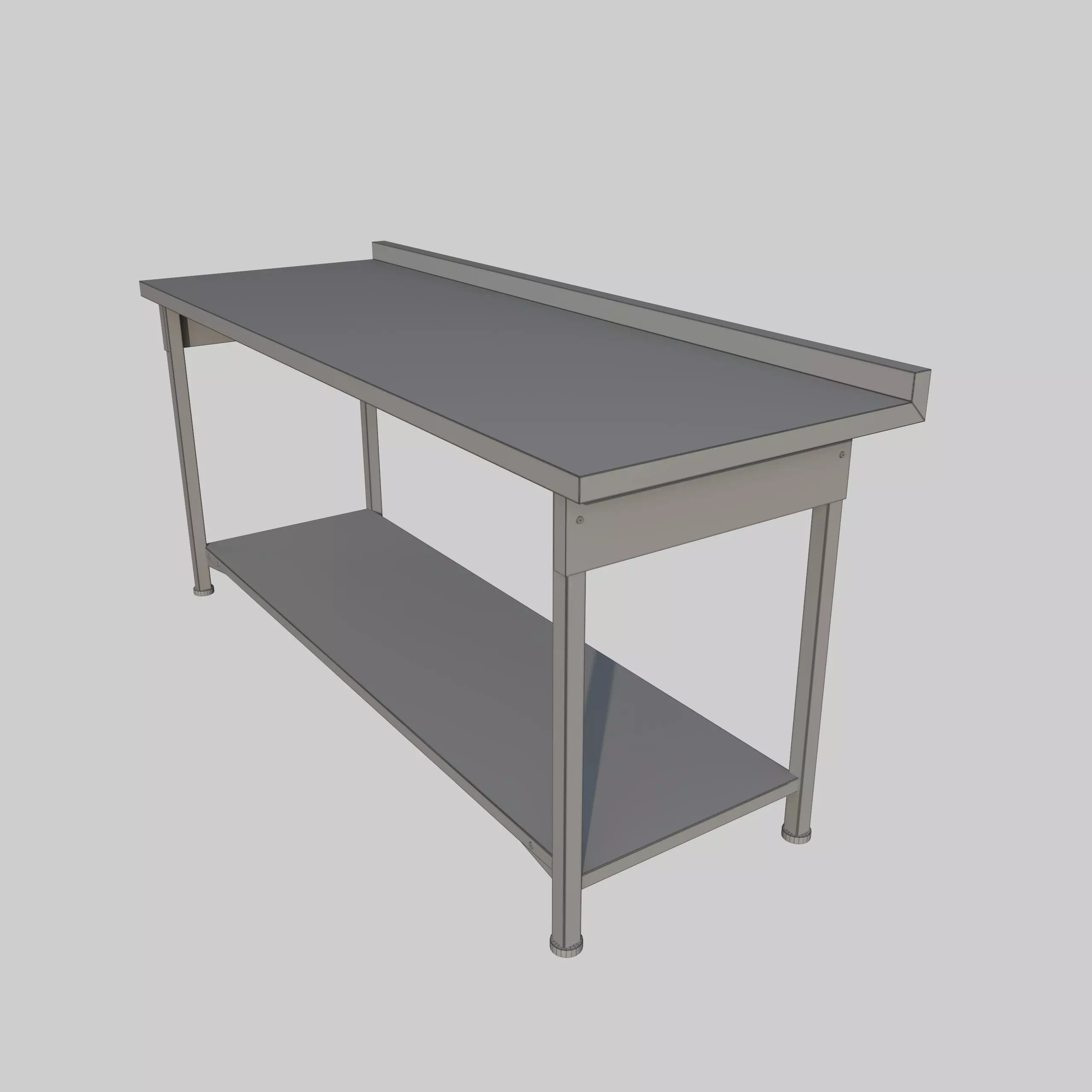 Steel Table Free low-poly 3D model_3