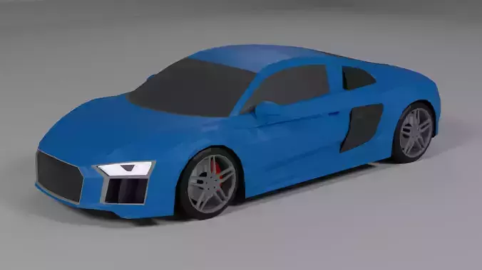 Audi R8 lowpoly 3D car model Low-poly 3D model