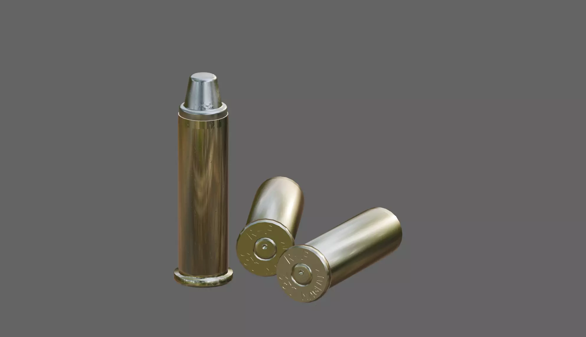Medium-poly model of a 148 Grain 357 Magnum cartridge Free 3D model