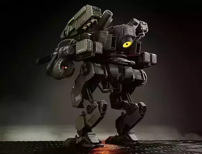 Warrior Mech  Low-poly 3D model