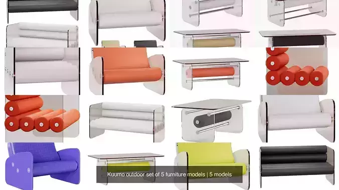 Kuumo outdoor set of 5 furniture models