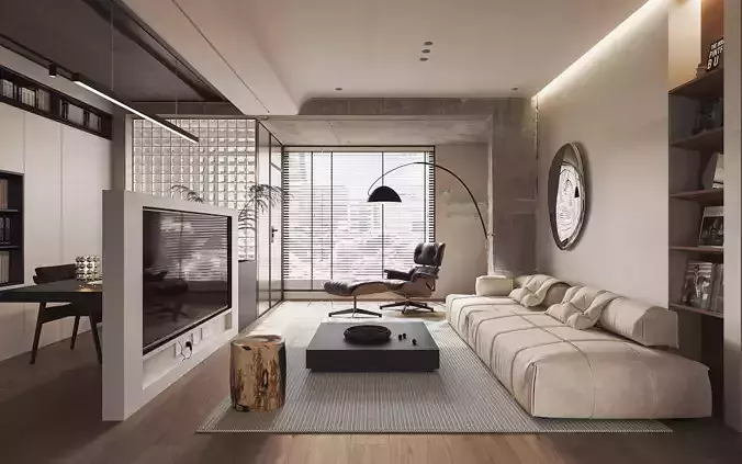 Modern living room dining room interior scenes 570