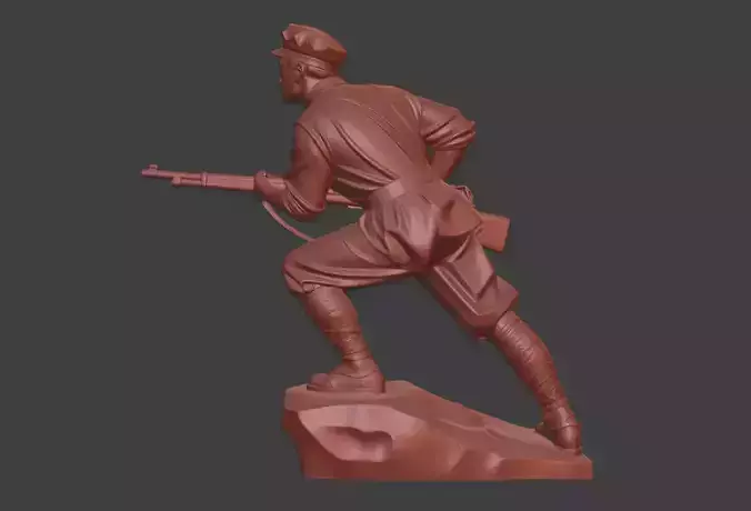 Military sculpture warrior  military battle war hero  soldier 3D print model