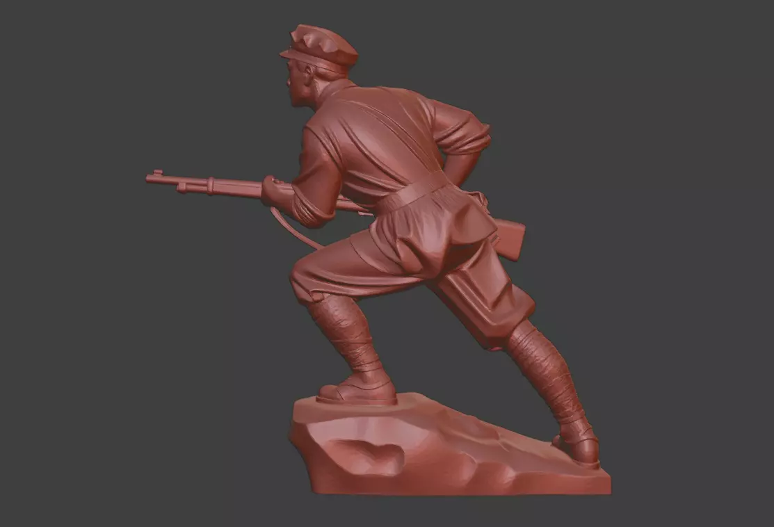 Military sculpture warrior  military battle war hero  soldier 3D print model_0