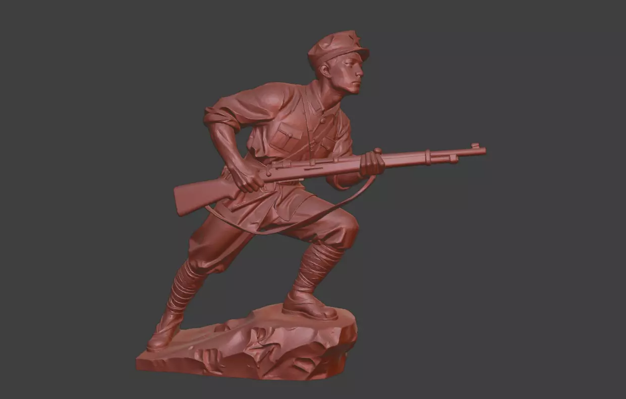 Military sculpture warrior  military battle war hero  soldier 3D print model_2