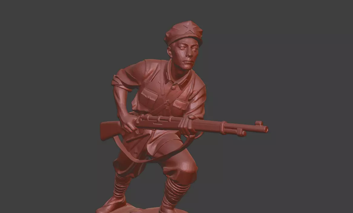 Military sculpture warrior  military battle war hero  soldier 3D print model_4