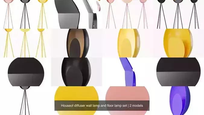Houseof diffuser wall lamp and floor lamp set