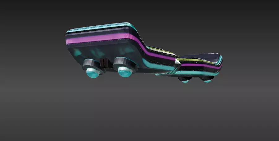 Futuristic Hoverboard 3D Model Sci-Fi Cartoon Vehicle Low-poly 3D model_6