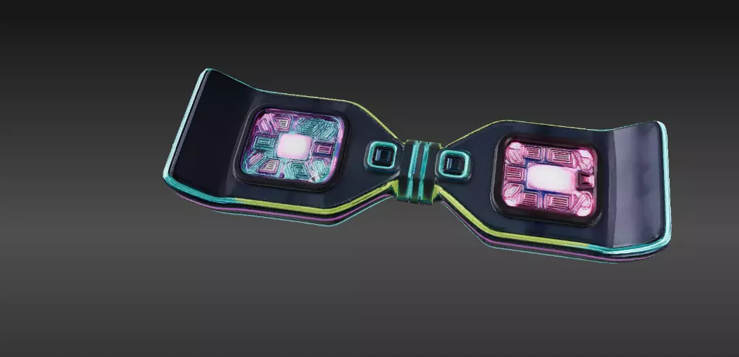 Futuristic Hoverboard 3D Model Sci-Fi Cartoon Vehicle Low-poly 3D model_8