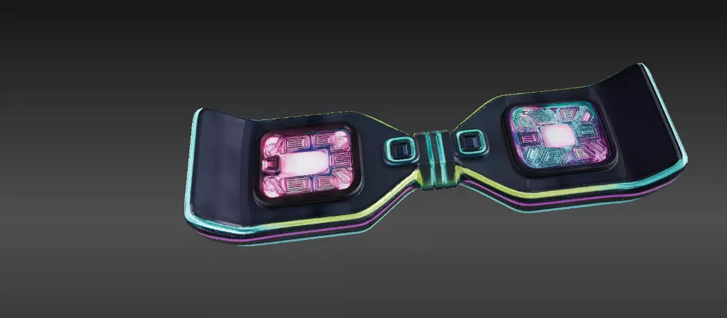 Futuristic Hoverboard 3D Model Sci-Fi Cartoon Vehicle Low-poly 3D model_4