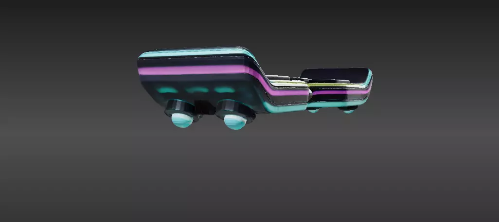 Futuristic Hoverboard 3D Model Sci-Fi Cartoon Vehicle Low-poly 3D model_3