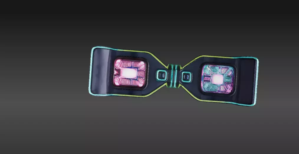 Futuristic Hoverboard 3D Model Sci-Fi Cartoon Vehicle Low-poly 3D model_2