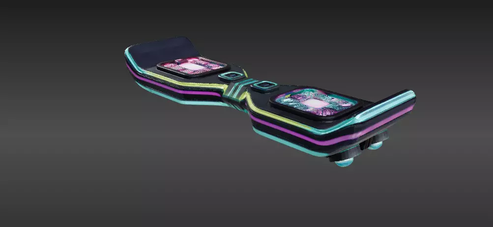 Futuristic Hoverboard 3D Model Sci-Fi Cartoon Vehicle Low-poly 3D model_1