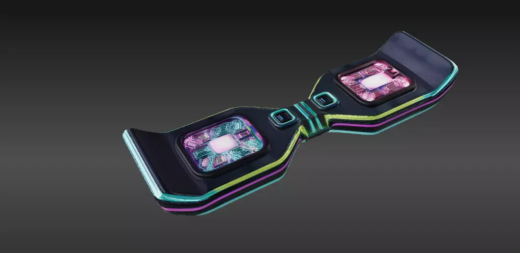 Futuristic Hoverboard 3D Model Sci-Fi Cartoon Vehicle Low-poly 3D model_5