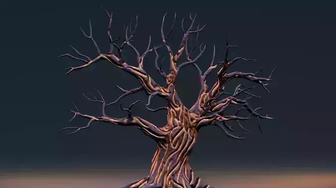 Stylized Halloween Props - Withered Tree 3