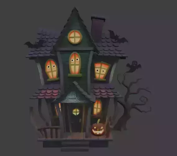 Halloween Mansion 3D Model for 3D Print 3D print model