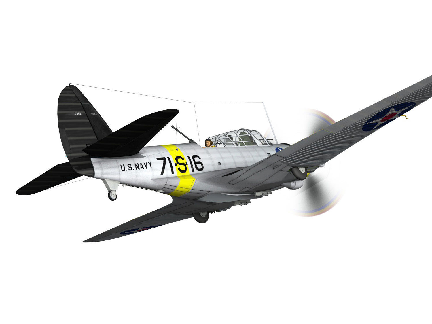 Douglas TDB-1 Devastator - 71S16 3D model_4