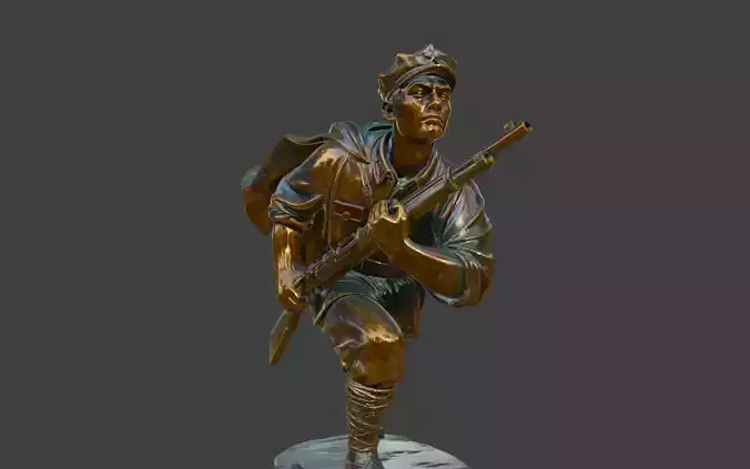 Military sculpture warrior  military battle war hero  soldier