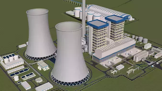 Power plant detailed 3D model 3D model