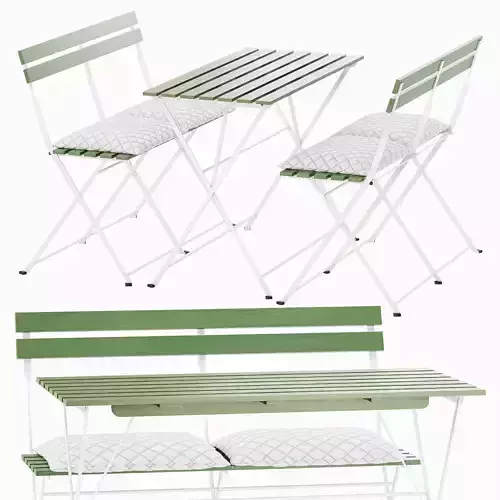 Set of benches and table IKEA TARNO with cushions