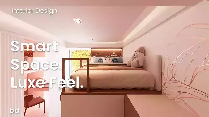 Modern Luxury Teens Bedroom  3ds Max  VRay Scene
