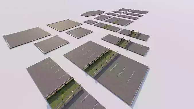 Road Pack - Extended-City Roads 3D model