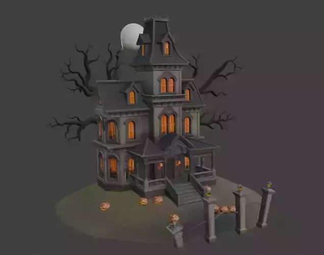 Spooky Halloween Mansion 3D print model Spooky Halloween Mansion 3D print model