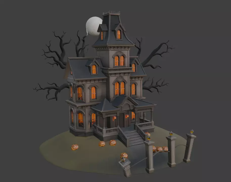 Spooky Halloween Mansion 3D print model_0
