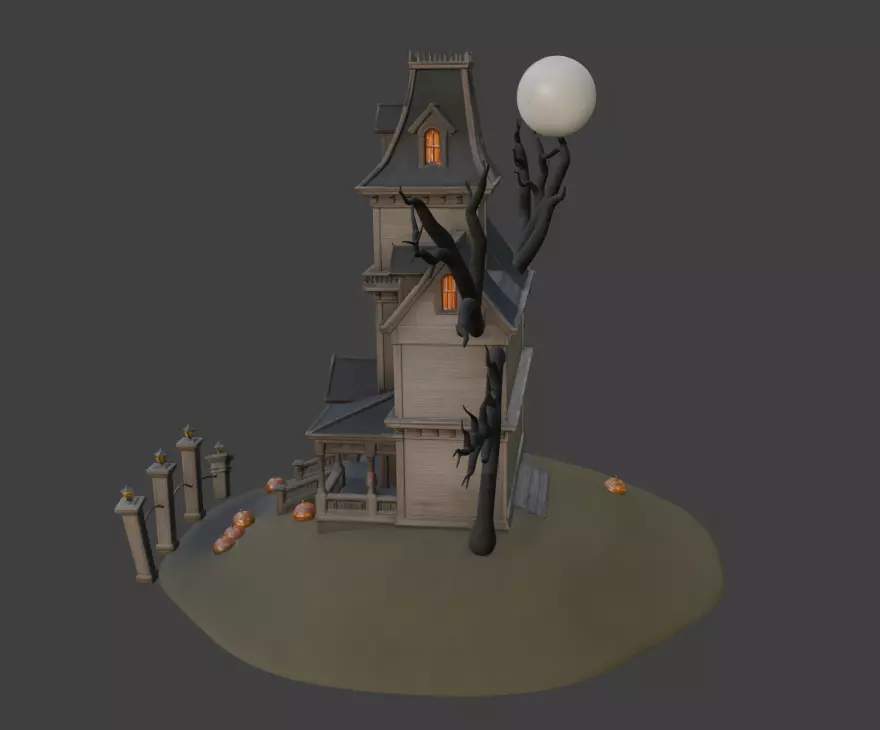 Spooky Halloween Mansion 3D print model_2