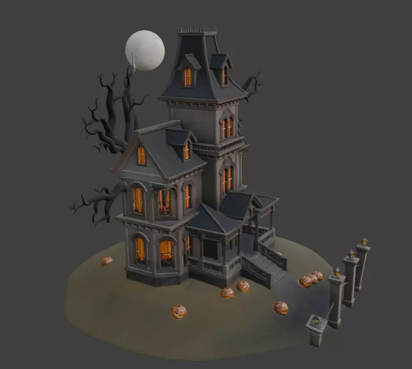 Spooky Halloween Mansion 3D print model_3