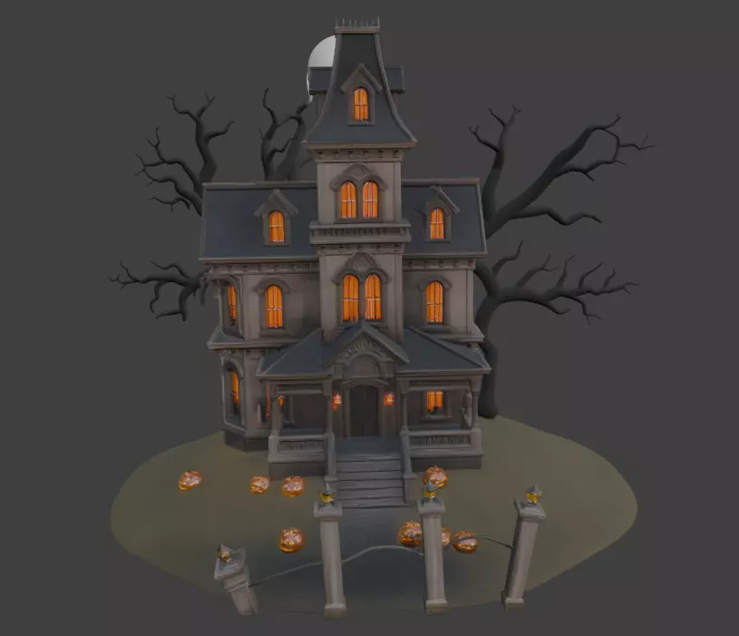 Spooky Halloween Mansion 3D print model_1