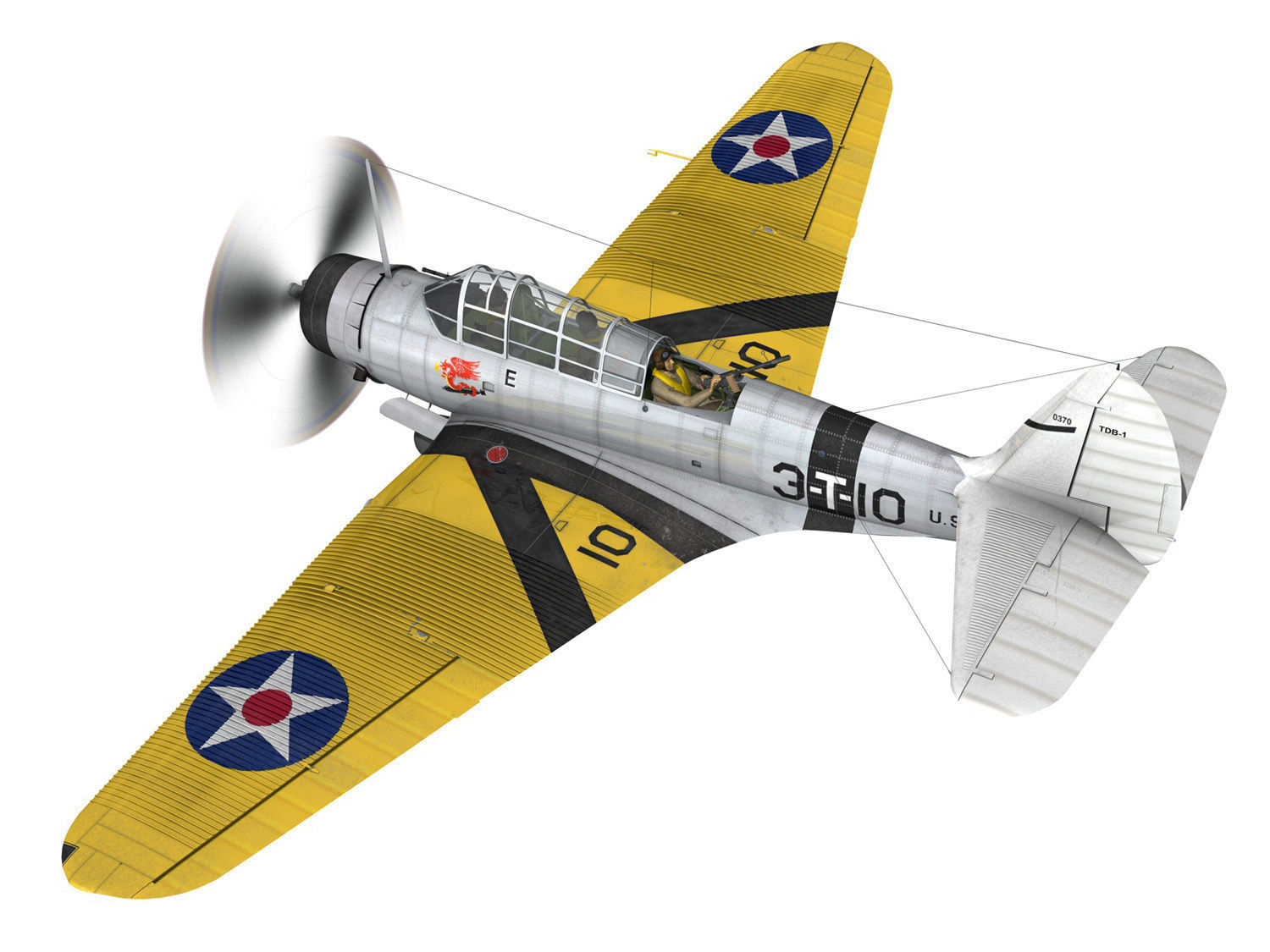 Douglas TDB-1 Devastator - 3T10  3D model_5