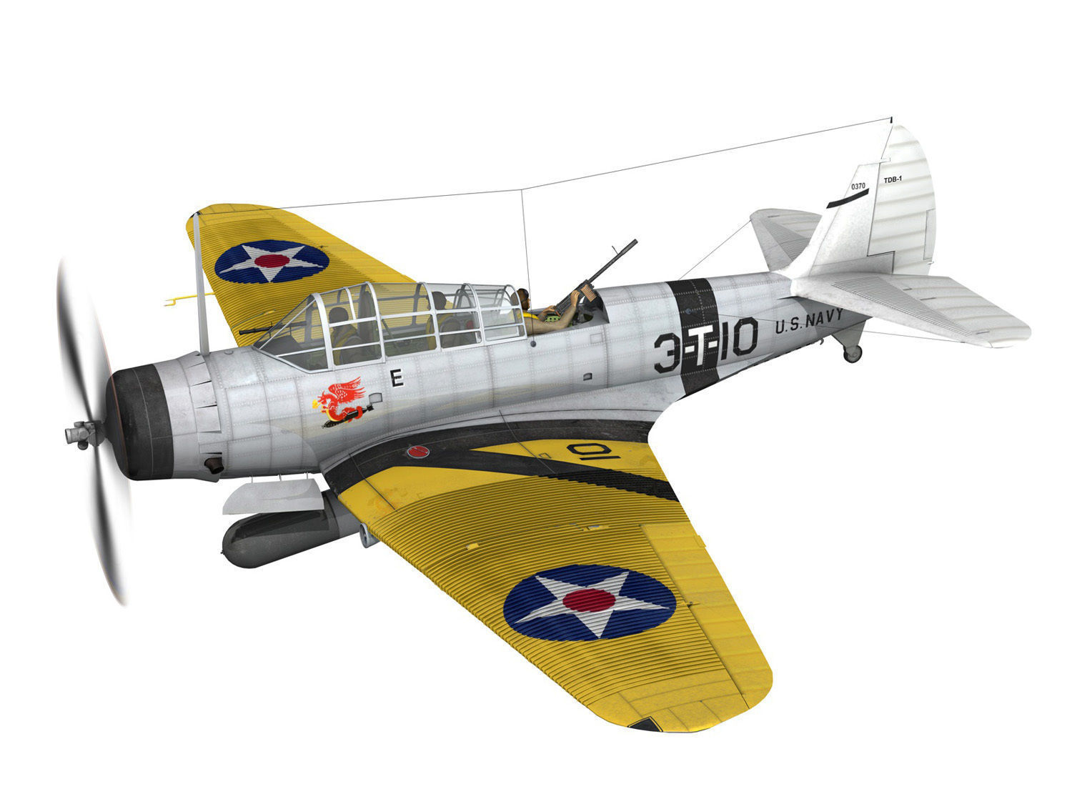 Douglas TDB-1 Devastator - 3T10  3D model_4