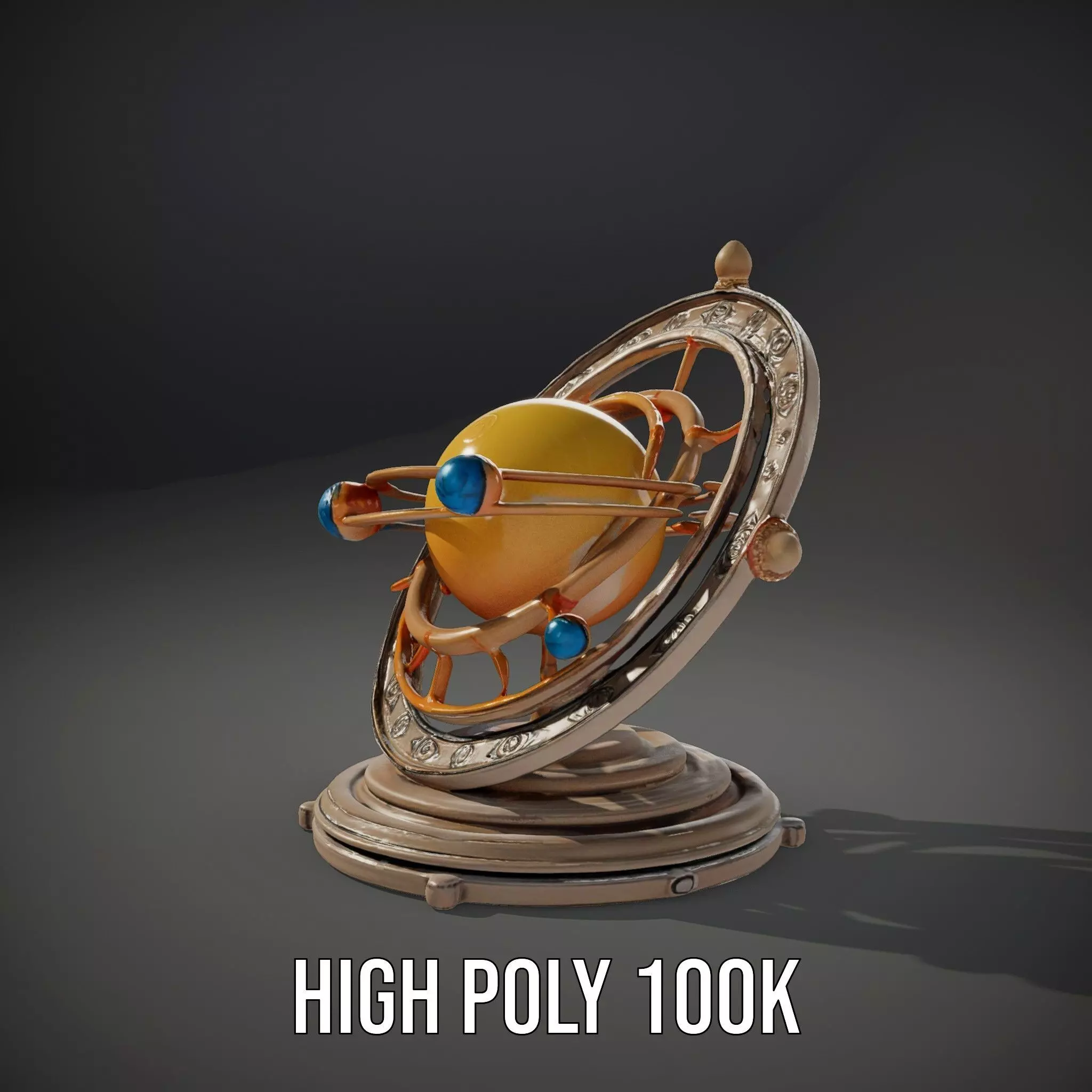 Celestial Orrery Bronze model pack Low-poly 3D model_11
