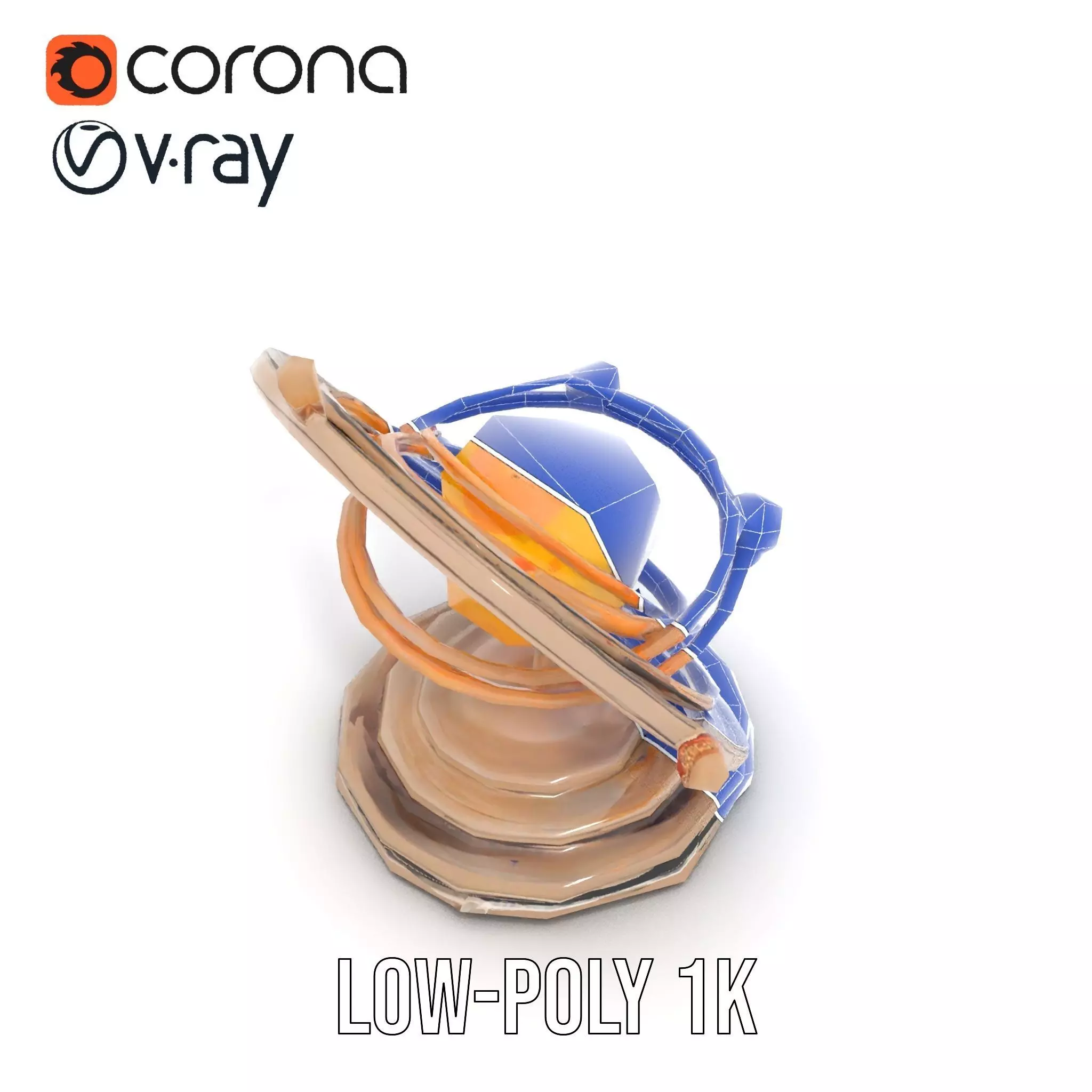 Celestial Orrery Bronze model pack Low-poly 3D model_24