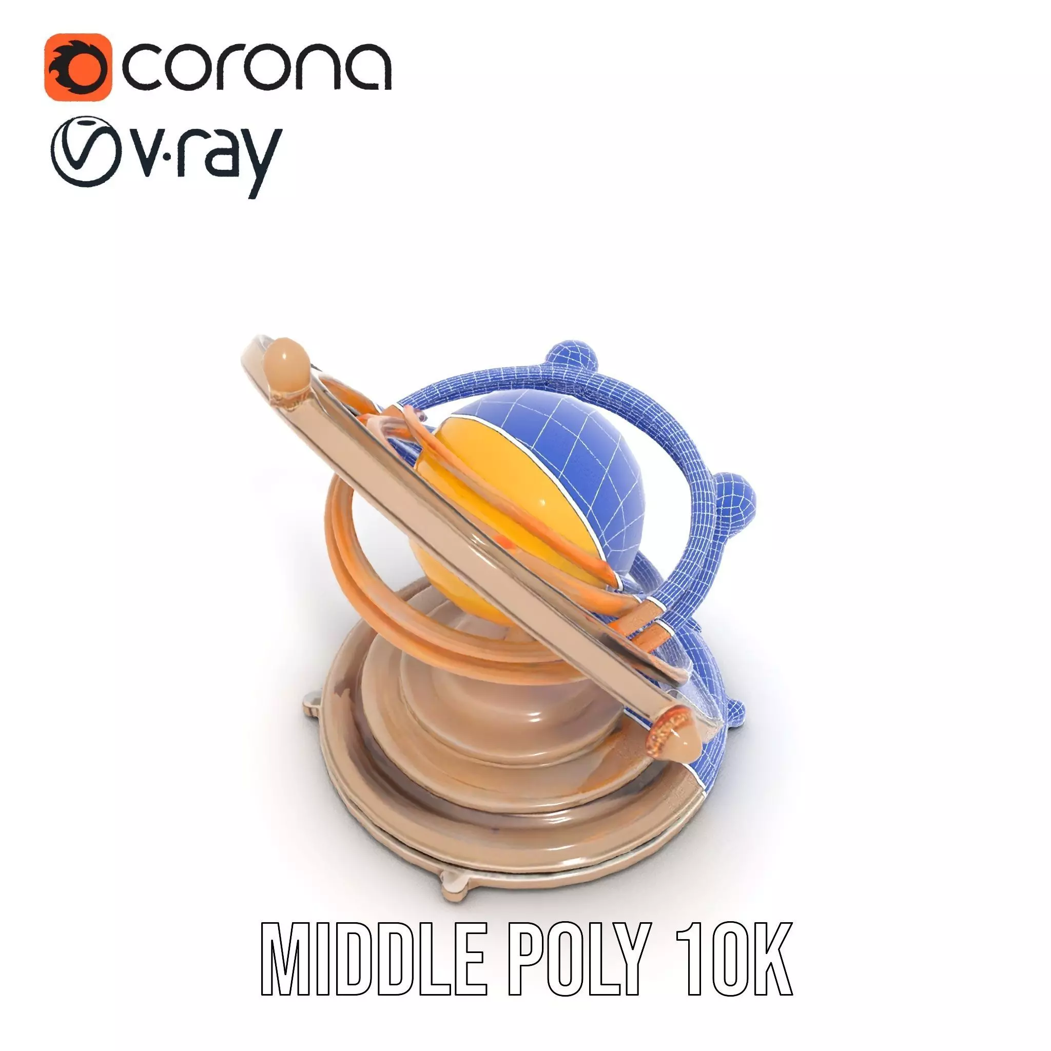 Celestial Orrery Bronze model pack Low-poly 3D model_27