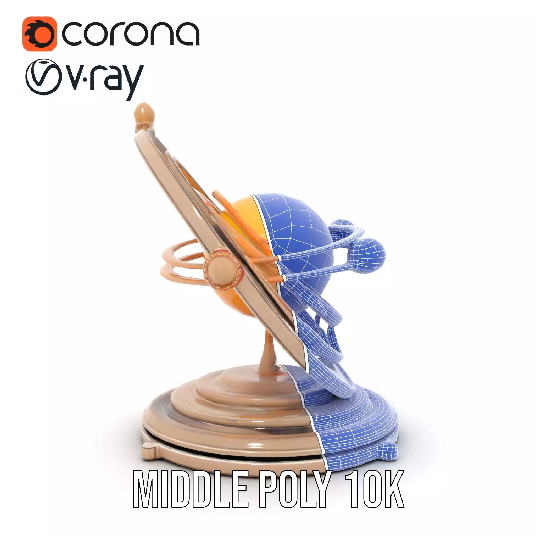 Celestial Orrery Bronze model pack Low-poly 3D model_25