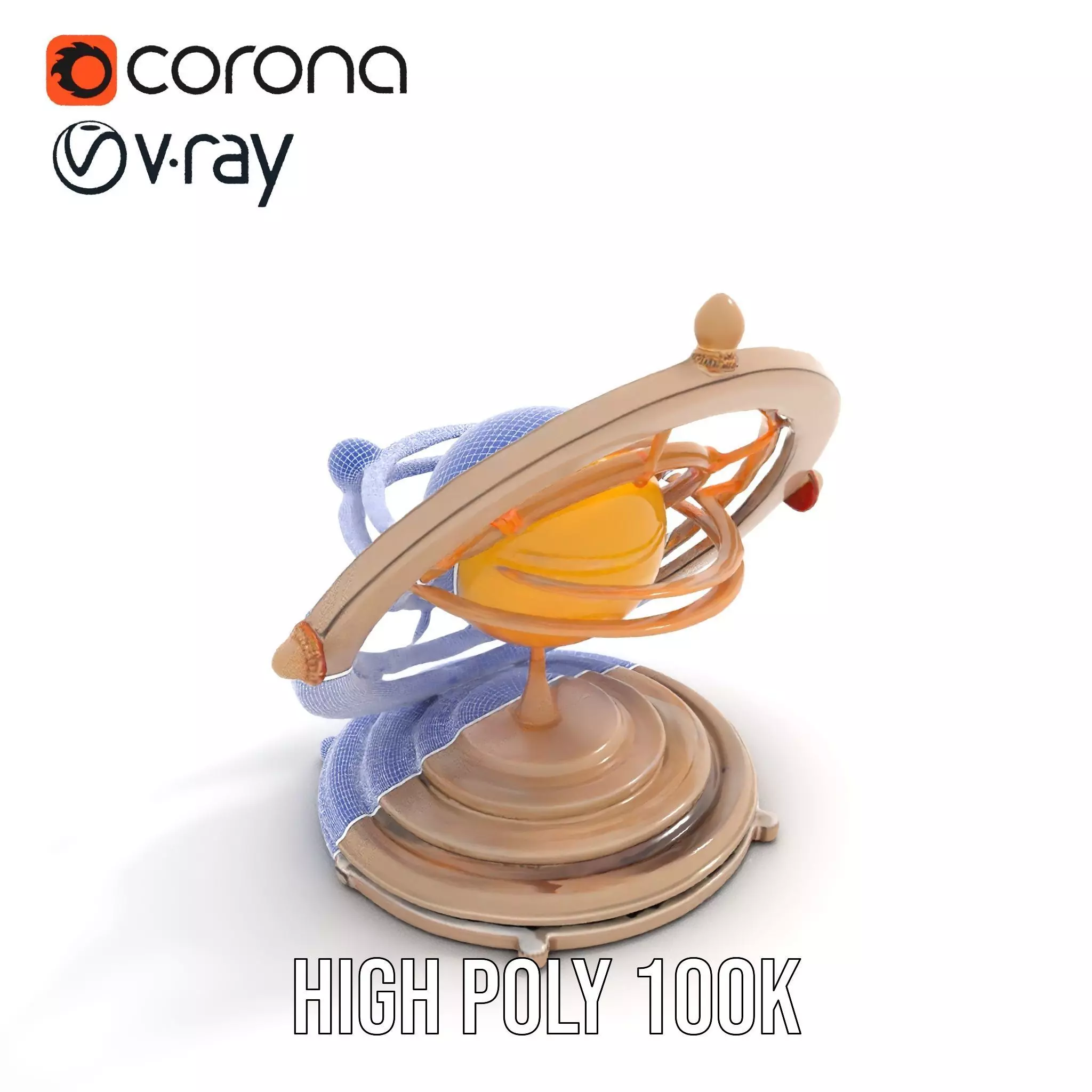 Celestial Orrery Bronze model pack Low-poly 3D model_34