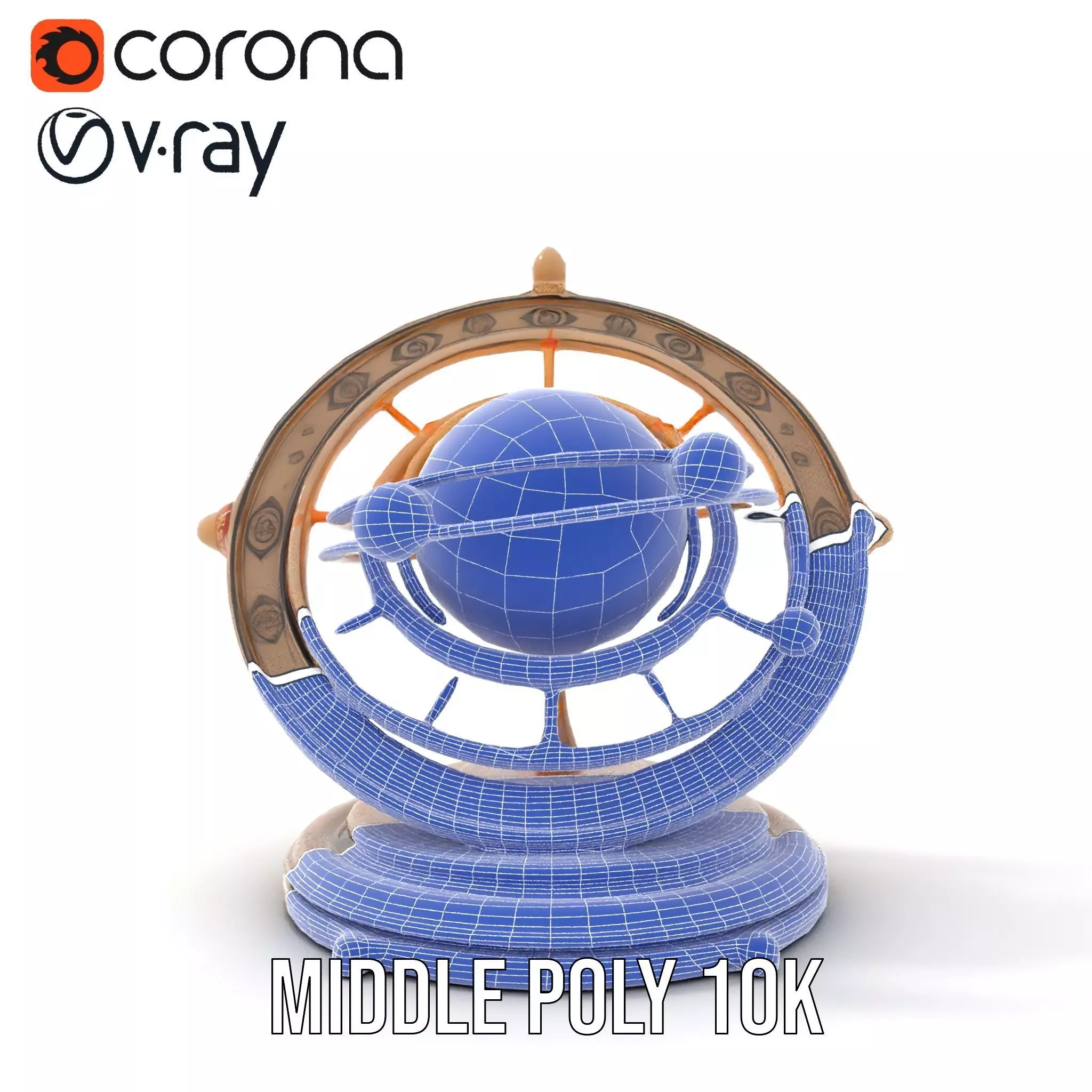 Celestial Orrery Bronze model pack Low-poly 3D model_30