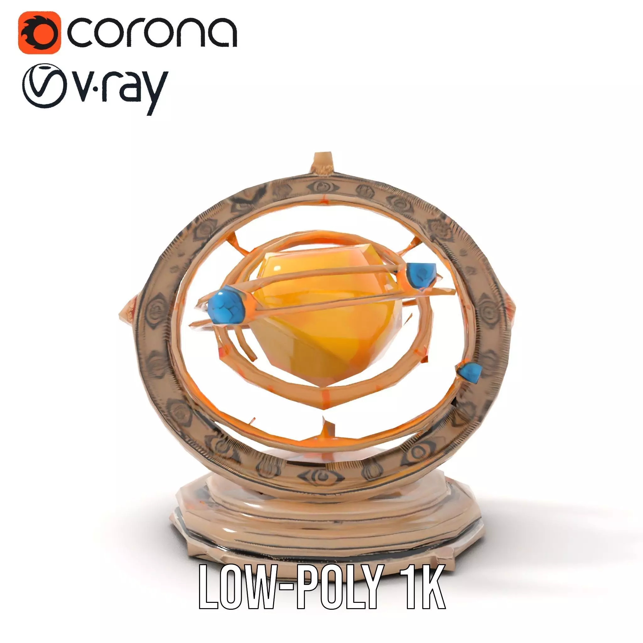 Celestial Orrery Bronze model pack Low-poly 3D model_18