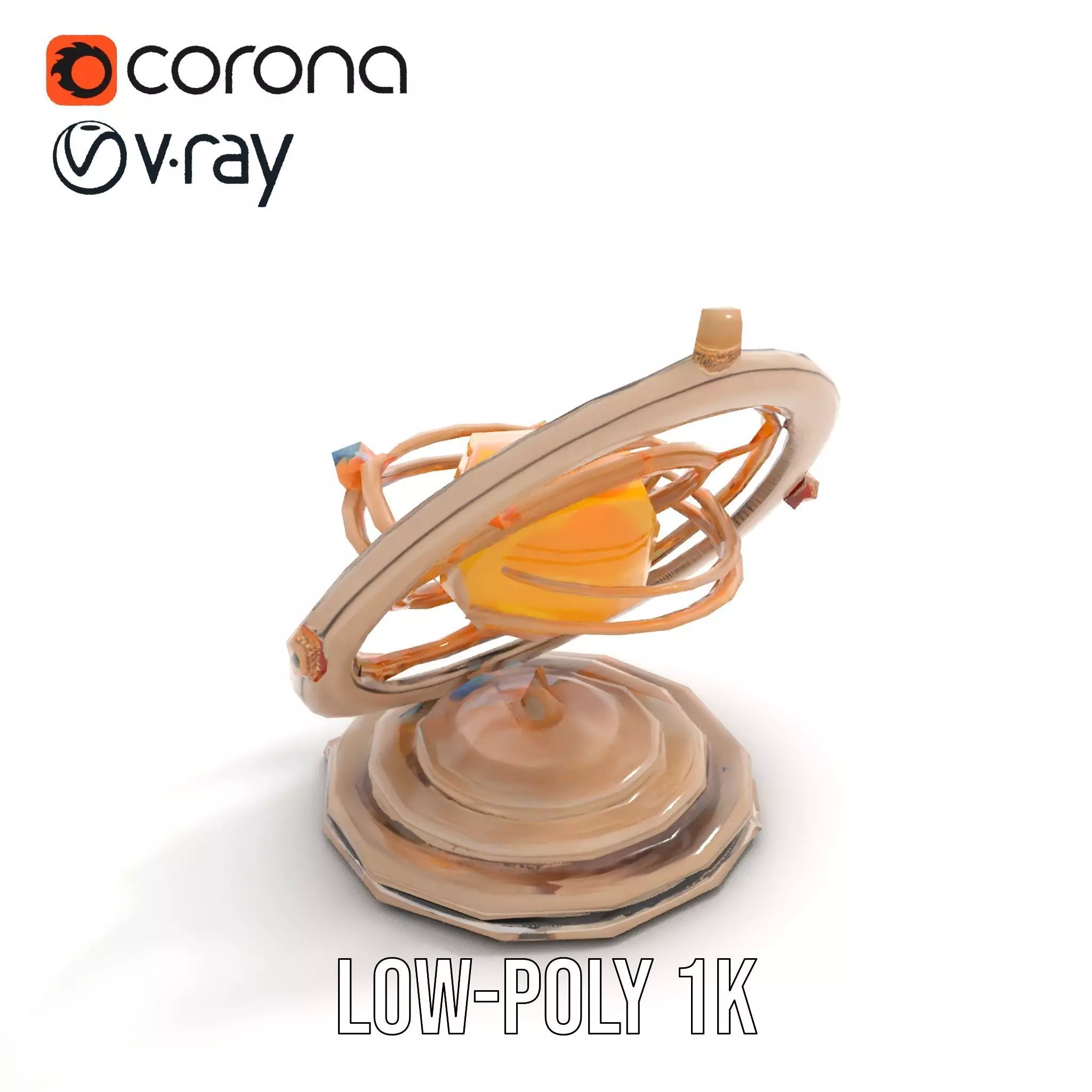 Celestial Orrery Bronze model pack Low-poly 3D model_10