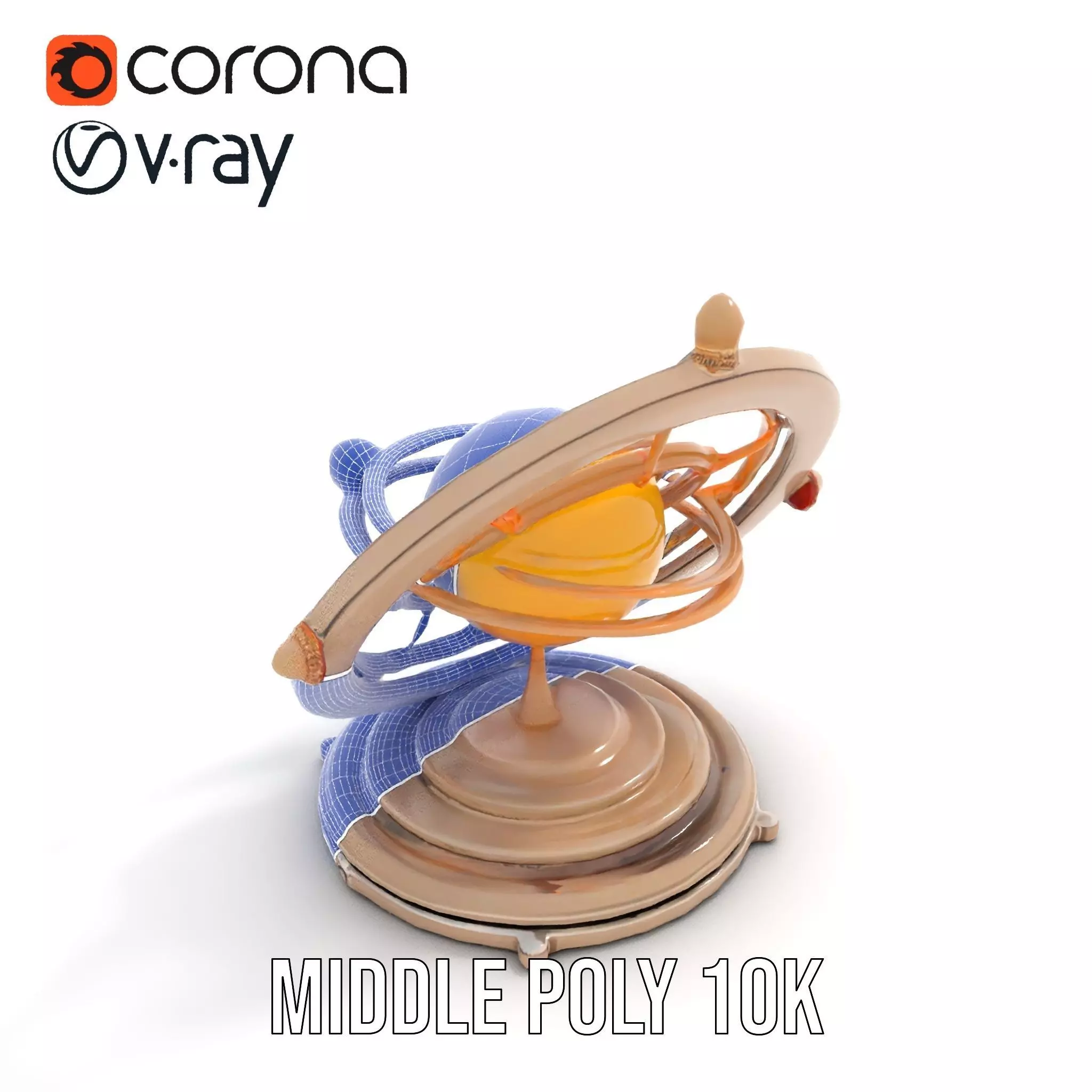 Celestial Orrery Bronze model pack Low-poly 3D model_20