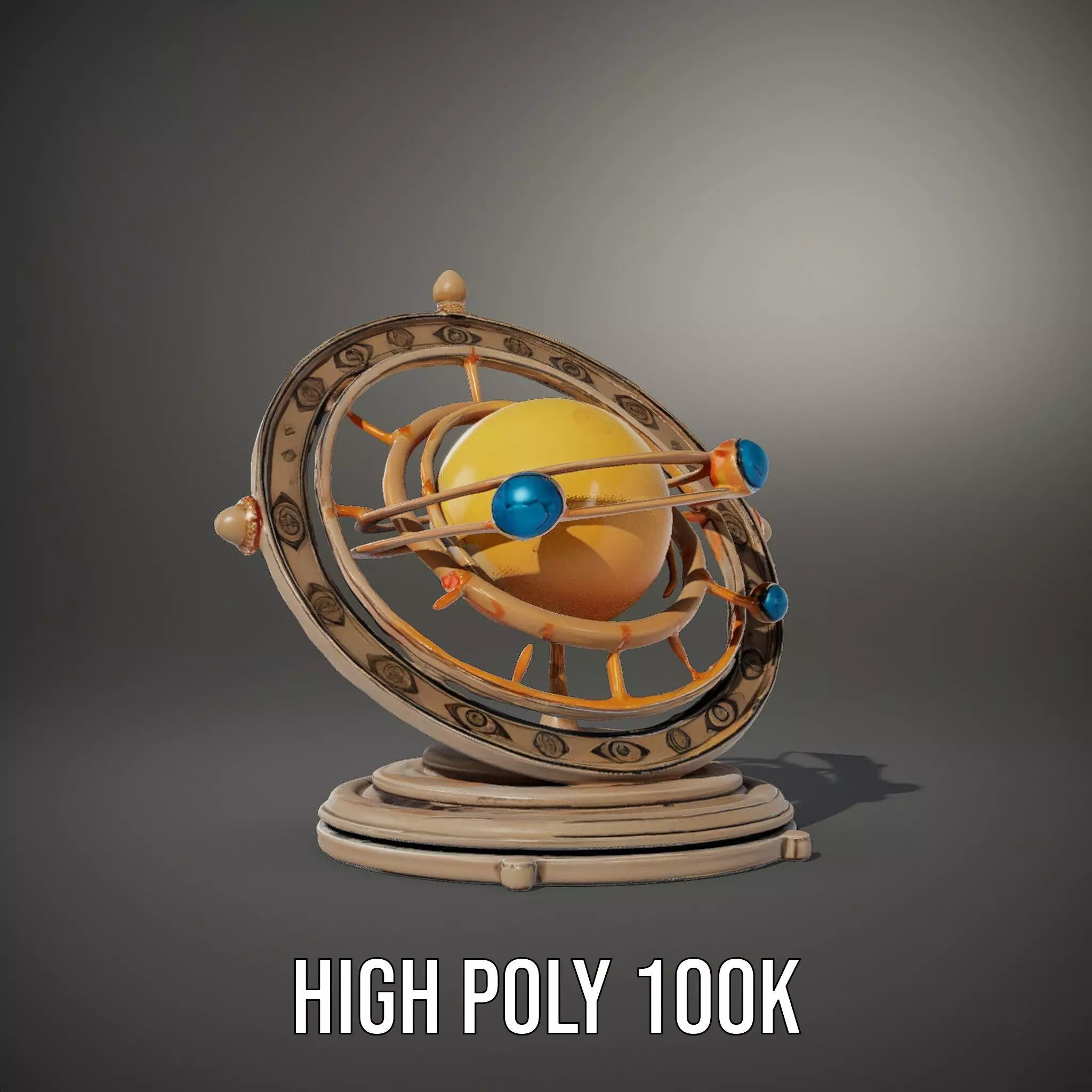 Celestial Orrery Bronze model pack Low-poly 3D model_9