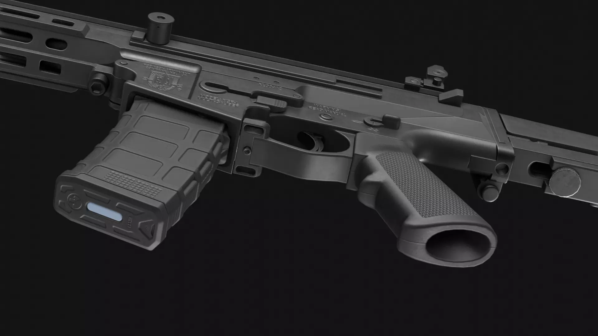 RobArms XCR-L Rifle - Game Asset Low-poly 3D model_16