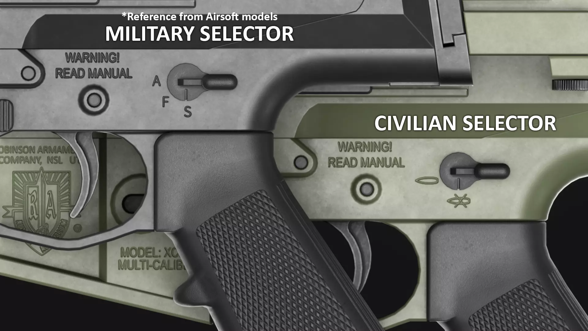RobArms XCR-L Rifle - Game Asset Low-poly 3D model_17