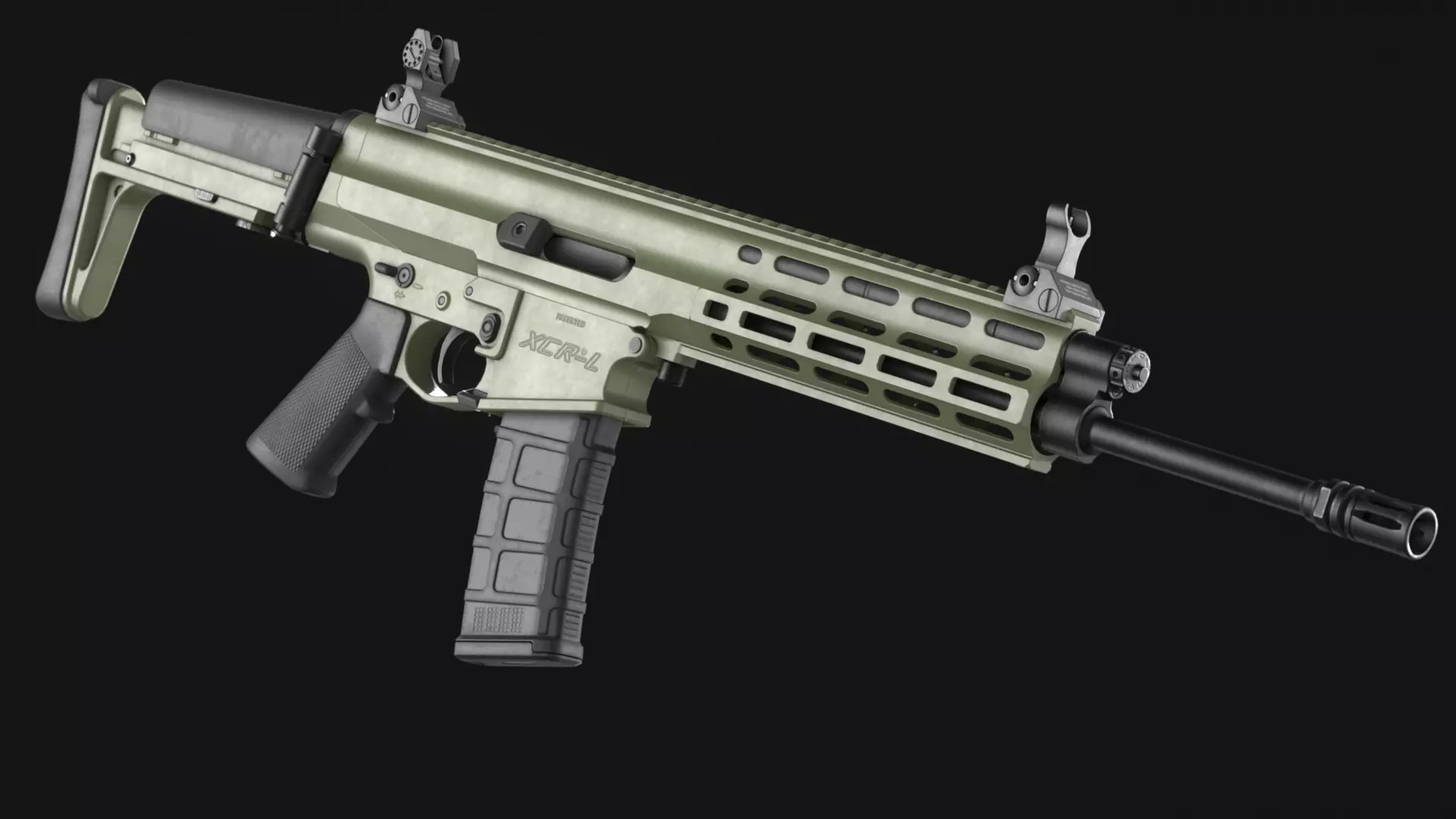 RobArms XCR-L Rifle - Game Asset Low-poly 3D model_5